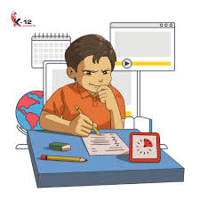 Best Home Tutors Kolkata a cartoon of a boy sitting at a desk